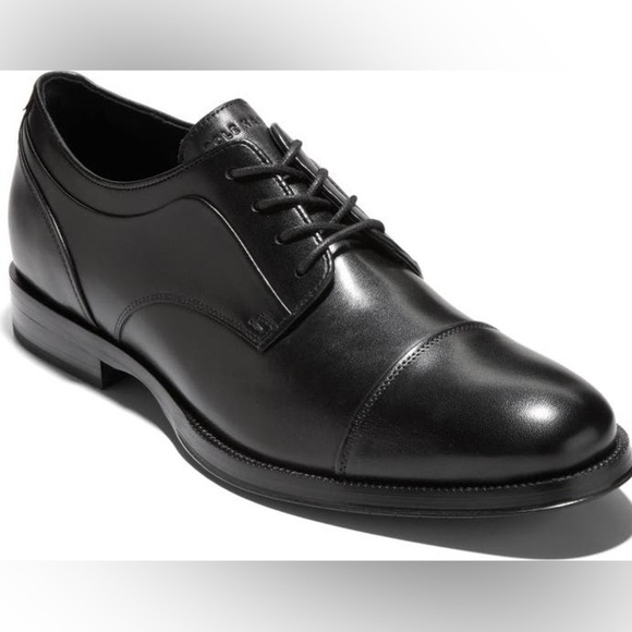 Cole Haan Black Carnegie Cap Toe Derby Dress Shoes - Picture 1 of 8
